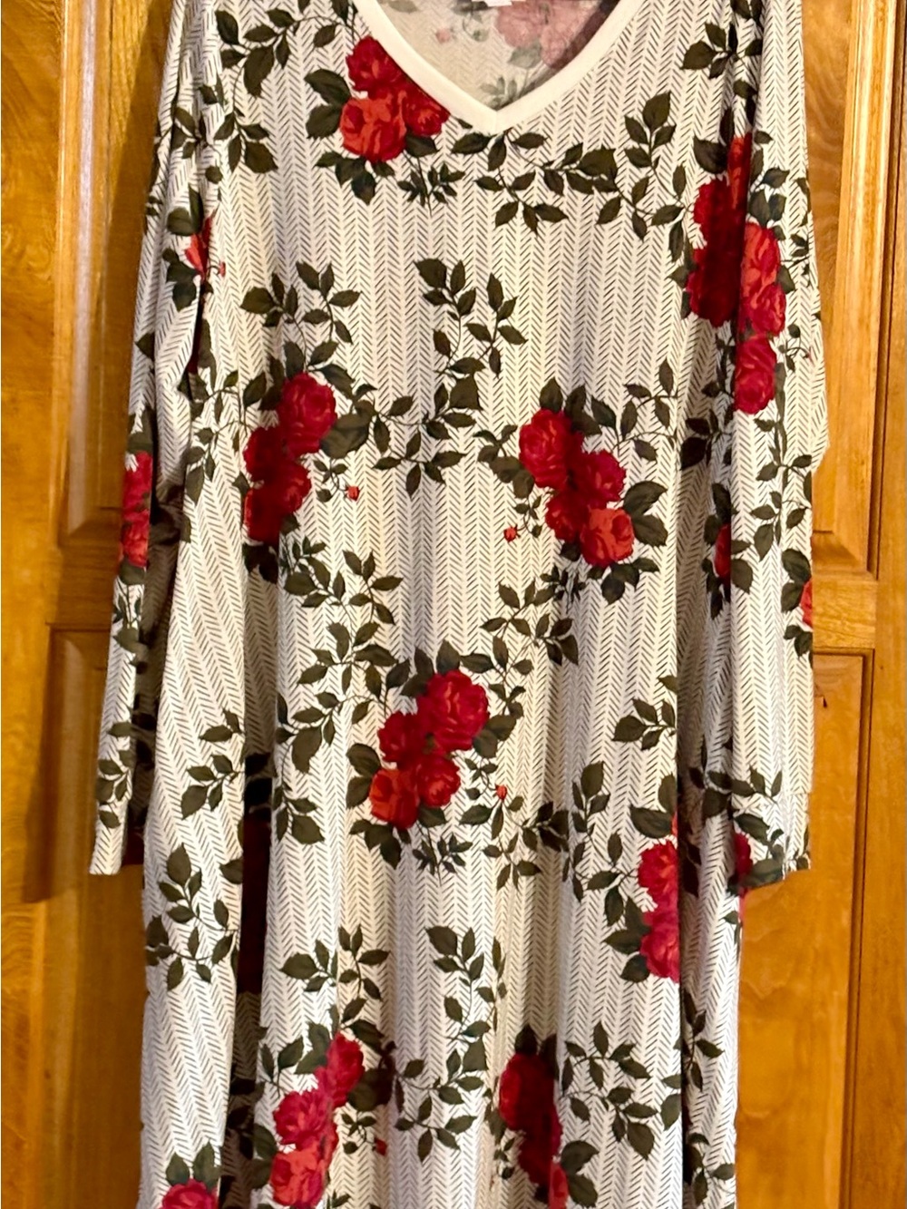 LULAROE Emily Dress Long Sleeves "Rose Garden" 2X